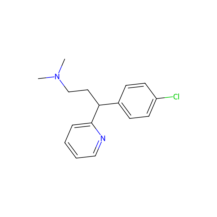3-(4-氯苯基)-N,N-二甲基-3-(吡啶-2-基)丙-1-胺, H 1 受体拮抗剂