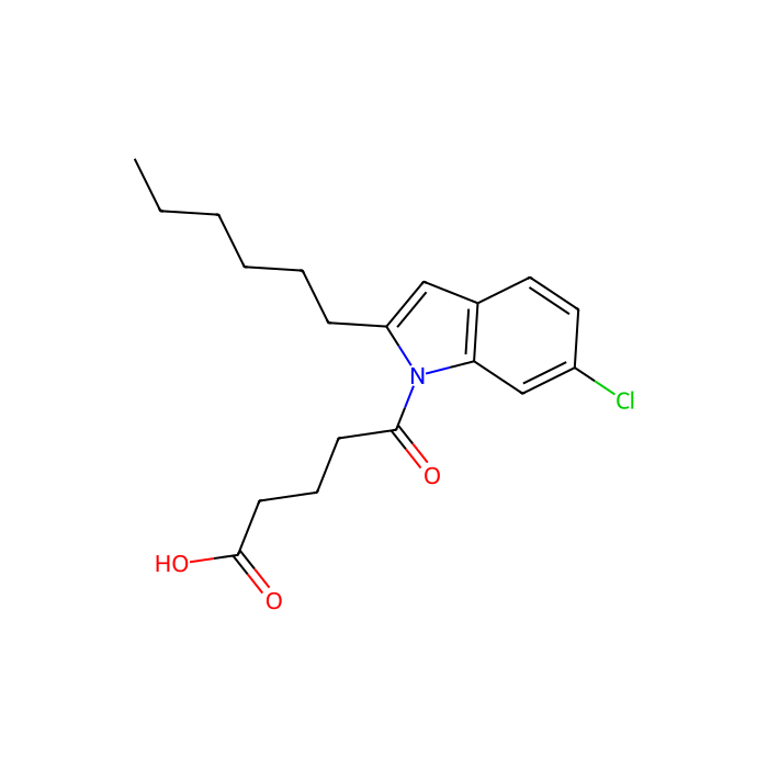 5-(6-chloro-2-hexyl-1H-indol-1-yl)-5-oxo-valeric acid, OXE 受体拮抗剂