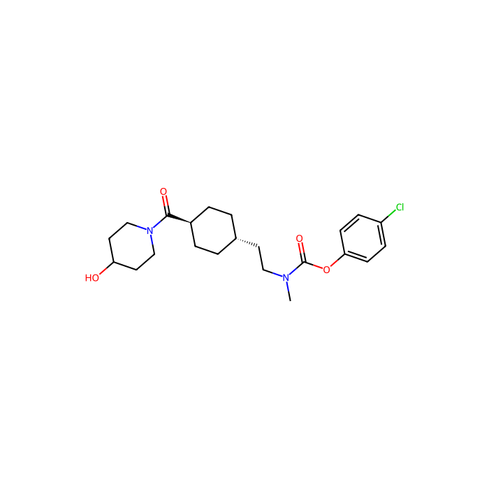 4-chlorophenyl N-methyl-N-{2-[(1r,4r)-4-[(4-hydroxypiperidin-1-yl)carbonyl]cyclohexyl]ethyl}carbamate, 羊毛甾醇合成酶抑制剂