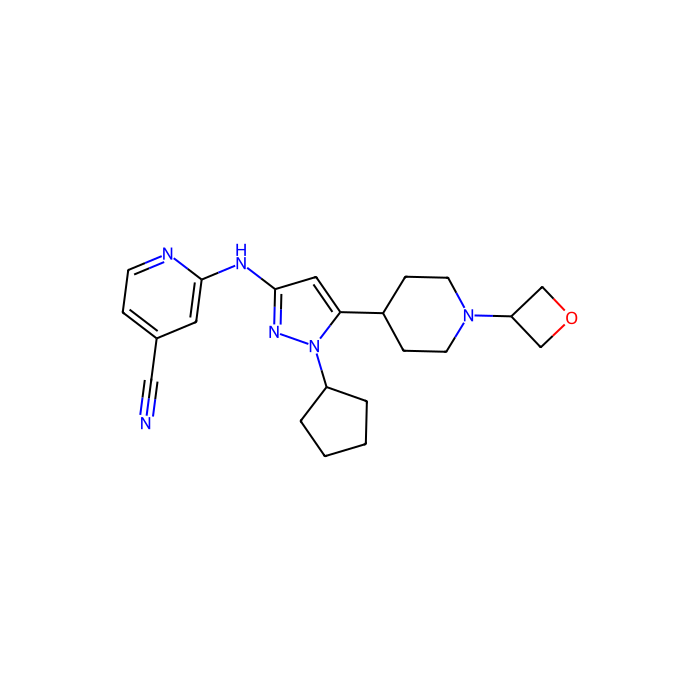 2-[[1-cyclopentyl-5-[1-(oxetan-3-yl)piperidin-4-yl]pyrazol-3-yl]amino]pyridine-4-carbonitrile, 抑制丝裂原活化蛋白激酶 10；抑制丝裂原活化蛋白激酶 8；抑制丝裂原活化蛋白激酶激酶 4；抑制丝裂原活化蛋白激酶激酶 7；抑制丝裂原活化蛋白激酶激酶 12