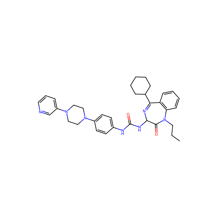 1-(5-cyclohexyl-2-oxo-1-propyl-3H-1,4-benzodiazepin-3-yl)-3-[4-(4-pyridin-3-ylpiperazin-1-yl)phenyl]urea, B 1 受体拮抗剂