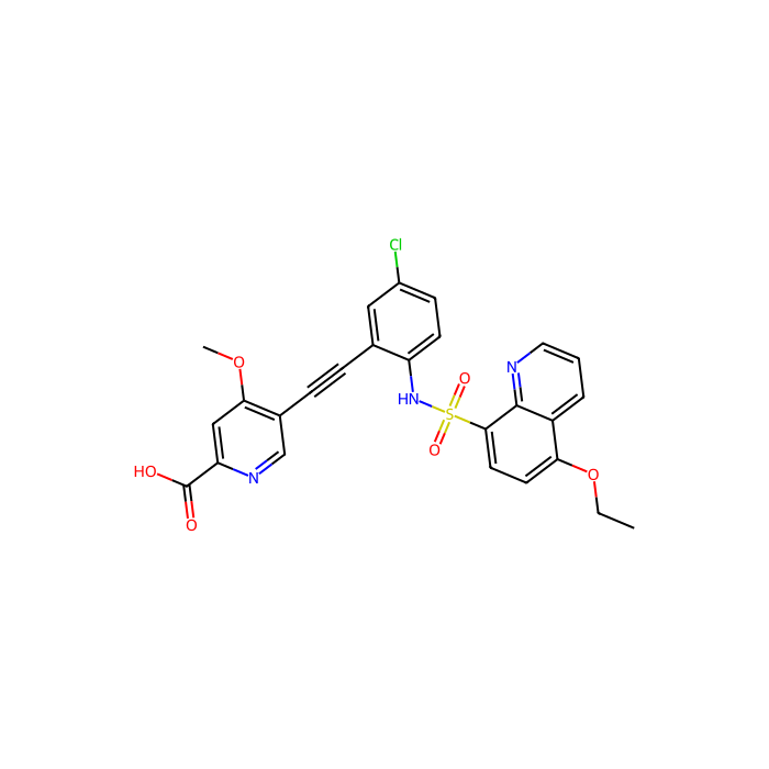 5-[2-[5-chloro-2-[(5-ethoxyquinolin-8-yl)sulfonylamino]phenyl]ethynyl]-4-methoxypyridine-2-carboxylic acid, 单羧酸盐转运体 4 抑制剂