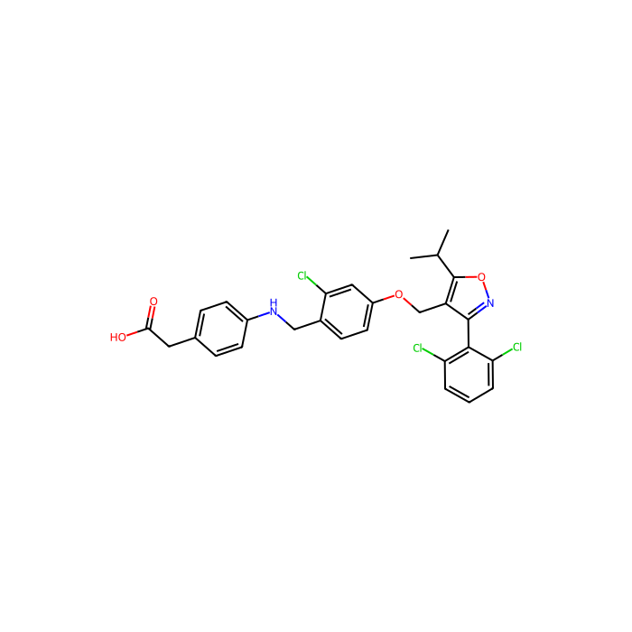 2-(4-((2-Chloro-4-((3-(2,6-dichlorophenyl)-5-isopropylisoxazol-4-yl)methoxy)benzyl)amino)phenyl)acetic acid, 类脂质 X 受体激动剂；过氧化物酶体增殖激活受体-β/δ激动剂