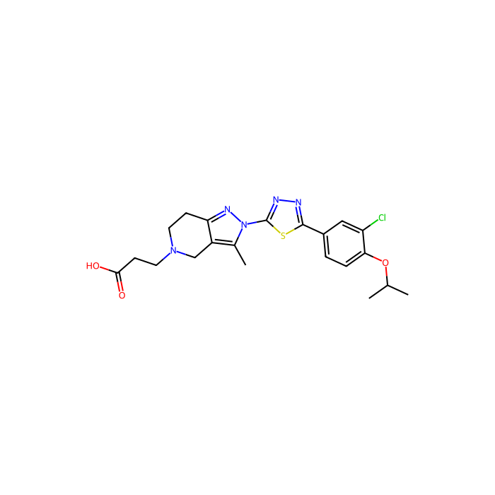 3-[2-[5-(3-chloro-4-propan-2-yloxyphenyl)-1,3,4-thiadiazol-2-yl]-3-methyl-6,7-dihydro-4H-pyrazolo[4,3-c]pyridin-5-yl]propanoic acid, S1P 1 受体激动剂；S1P 2 受体激动剂；S1P 3 受体激动剂；S1P 4 受体激动剂；S1P 5 受体激动剂