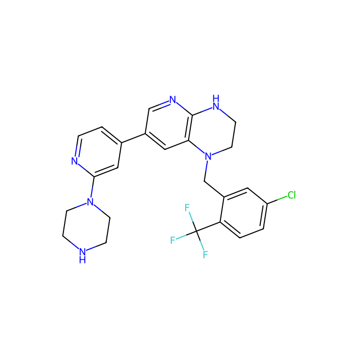 1-[[5-chloro-2-(trifluoromethyl)phenyl]methyl]-7-(2-piperazin-1-ylpyridin-4-yl)-3,4-dihydro-2H-pyrido[2,3-b]pyrazine, ALK 受体酪氨酸激酶抑制剂；双皮质素样激酶 3 抑制剂；丝裂原活化蛋白激酶激酶 3 抑制剂