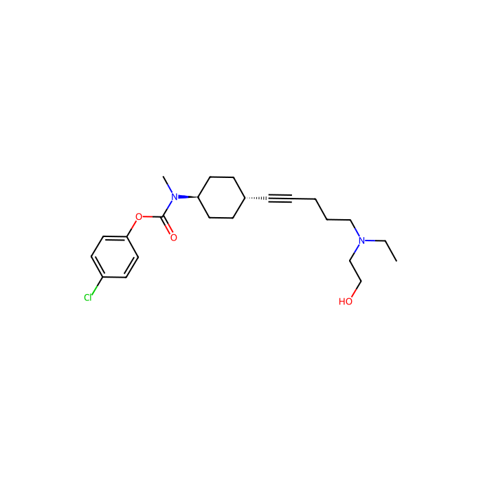 4-chlorophenyl N-methyl-N-[(1r,4r)-4-{5-[ethyl(2-hydroxyethyl)amino]pent-1-yn-1-yl}cyclohexyl]carbamate, 羊毛甾醇合成酶抑制剂