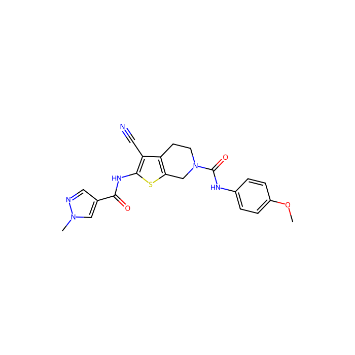3-Cyano-2-(1-methyl-1H-pyrazole-4-carboxamido)-N-(2-pyridinyl)-4,7-dihydrothieno[2,3-c]pyridine-6(5H)-carboxamide, 信号转导和转录激活因子 3 抑制剂