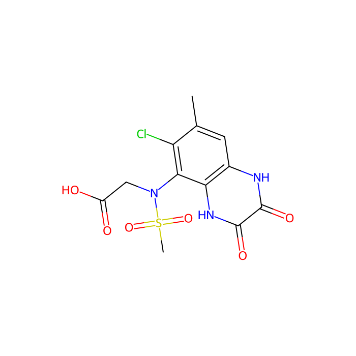2-[(6-chloro-7-methyl-2,3-dioxo-1,4-dihydroquinoxalin-5-yl)-methylsulfonylamino]acetic acid, GluN1 拮抗剂