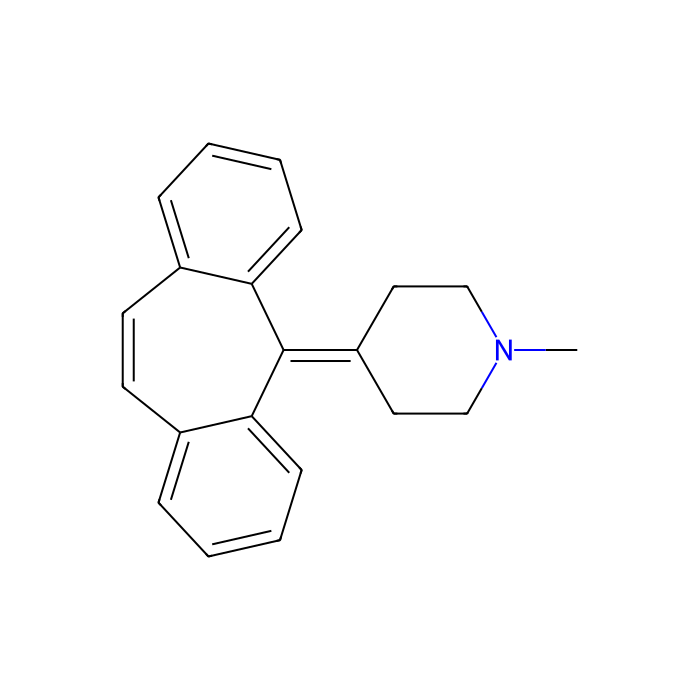 cyproheptadine, 5-HT 6 受体拮抗剂；5-HT 7 受体拮抗剂；α 1A 肾上腺素受体拮抗剂；α 1B 肾上腺素受体拮抗剂；α 1D 肾上腺素受体拮抗剂；H 1 受体拮抗剂
