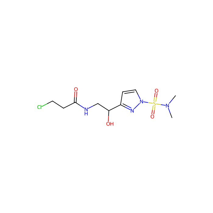 3-chloro-N-[2-[1-(dimethylsulfamoyl)pyrazol-3-yl]-2-hydroxy-ethyl]propanamide