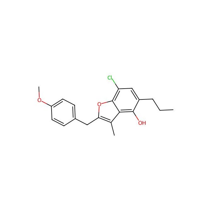7-Chloro-2-((4-methoxyphenyl)methyl)-3-methyl-5-propyl-4-benzofuranol
