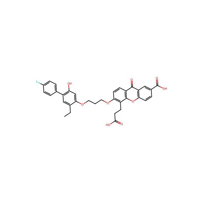 5-(2-Carboxyethyl)-6-[3-[2-ethyl-4-(4-fluorophenyl)-5-hydroxyphenoxy]propoxy]-9-oxoxanthene-2-carboxylic acid