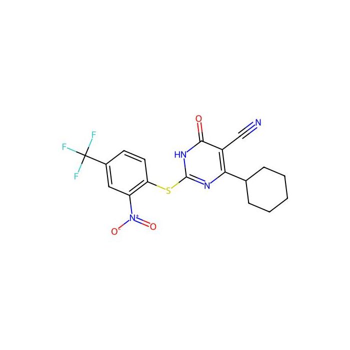 4-Cyclohexyl-2-[2-nitro-4-(trifluoromethyl)phenyl]sulfanyl-6-oxo-1H-pyrimidine-5-carbonitrile