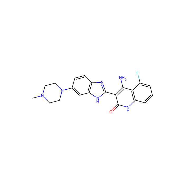 多维替尼 (TKI-258, CHIR-258), 集落刺激因子 1 受体抑制剂；表皮生长因子受体抑制剂；成纤维细胞生长因子受体 1 抑制剂；成纤维细胞生长因子受体 3 抑制剂；FMS 相关受体酪氨酸激酶 1 抑制剂；FMS 相关受体酪氨酸激酶 3 抑制剂；胰岛素受体抑制剂；激酶插入域受体抑制剂；KIT 原癌基因受体酪氨酸激酶抑制剂；血小板衍生生长因子受体 alpha 抑制剂；血小板衍生生长因子受体 beta 抑制剂