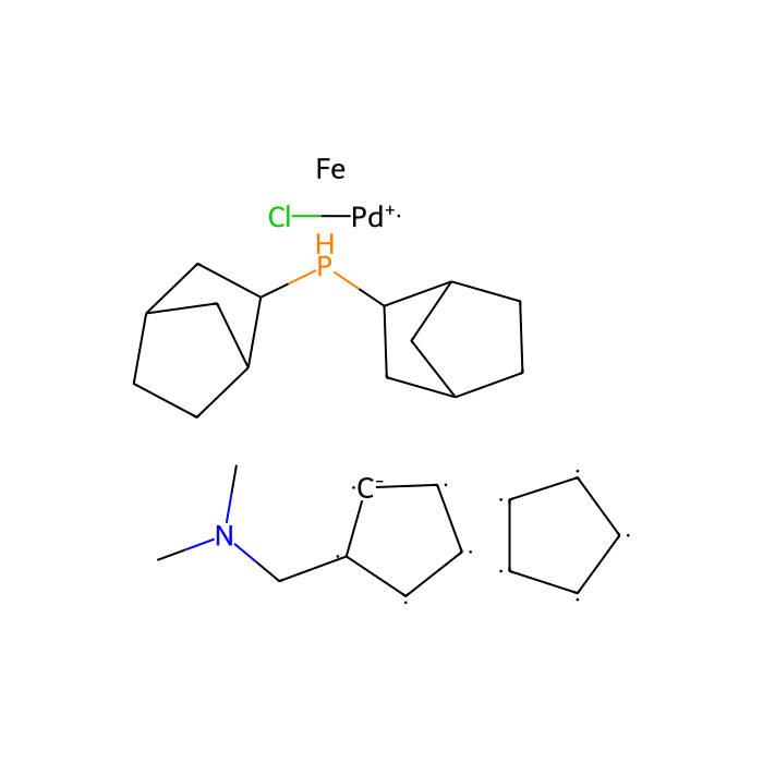 氯化(二-2-降冰片聚膦)(2-二甲基氨甲基二茂铁-1-基)钯(Ⅱ)