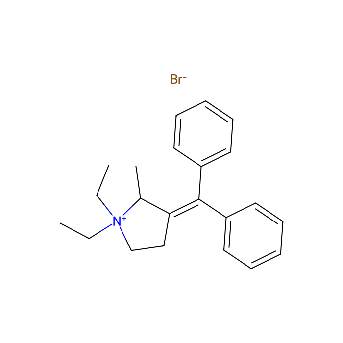 3-(二苯亚甲基)-1,1-二乙基-2-甲基吡咯烷-1-鎓溴化物
