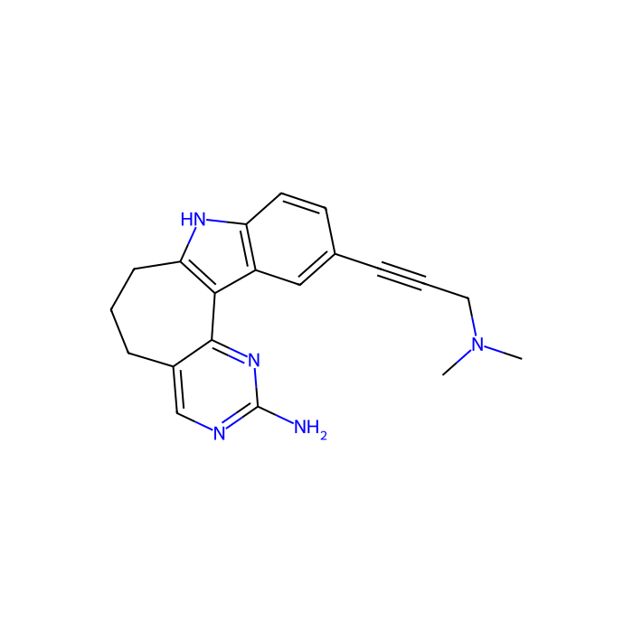 11-(3-(Dimethylamino)prop-1-yn-1-yl)-5,6,7,8-tetrahydropyrimido[4′,5′:3,4]cyclohepta[1,2-b]indol-2-amine, 肌球蛋白轻链激酶家族成员 4 抑制剂;磷酸激酶抑制剂;含 FYVE 型锌指