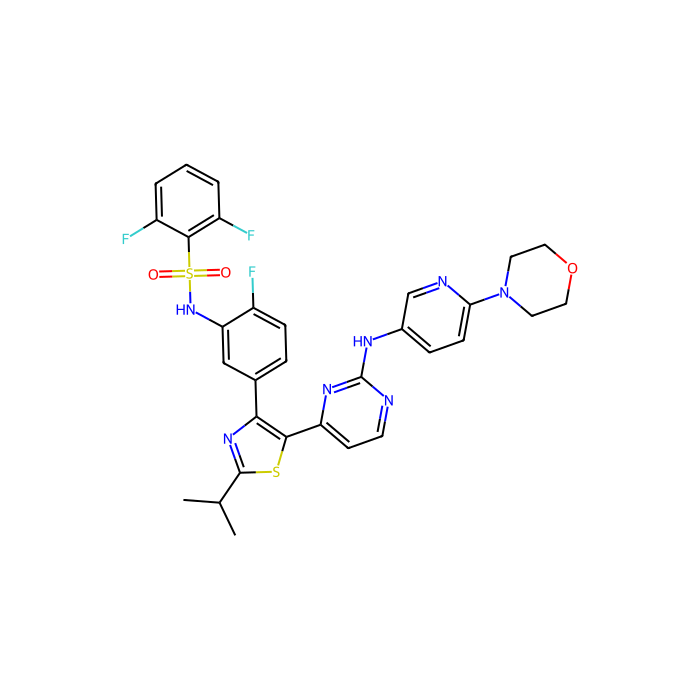 2,6-difluoro-N-[2-fluoro-5-[5-[2-[(6-morpholin-4-ylpyridin-3-yl)amino]pyrimidin-4-yl]-2-propan-2-yl-1,3-thiazol-4-yl]phenyl]benzenesulfonamide, 核受体辅激活因子 1 抑制剂