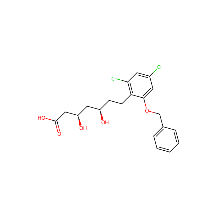 (3R,5R)-7-(2,4-dichloro-6-phenylmethoxyphenyl)-3,5-dihydroxyheptanoic acid, 羟甲基戊二酰-CoA 还原酶抑制剂