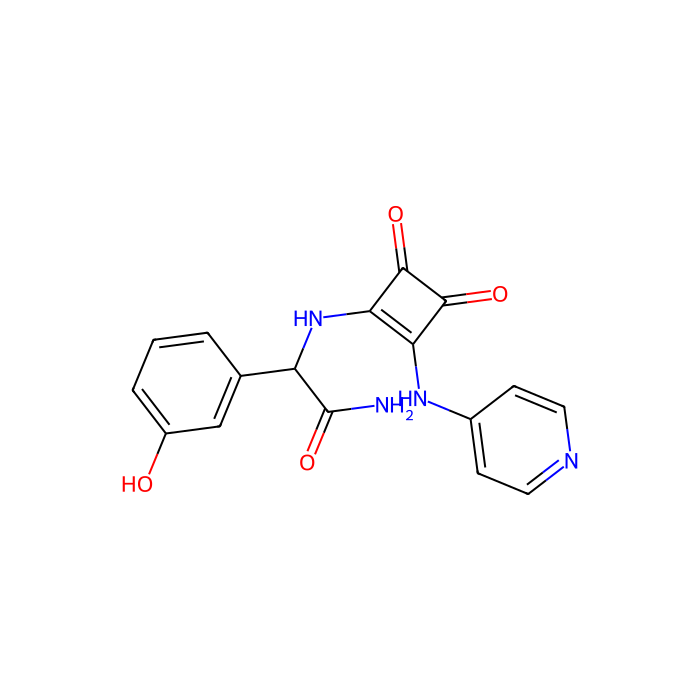 2-[[3,4-dioxo-2-(pyridin-4-ylamino)cyclobuten-1-yl]amino]-2-(3-hydroxyphenyl)acetamide, 酪蛋白激酶 1 γ 1 抑制剂；检查点激酶 1 抑制剂；MAPK 活化蛋白激酶 2 抑制剂；蛋白激酶 A 抑制剂；Rho 相关含线圈蛋白激酶 1 抑制剂；核糖体蛋白 S6 激酶 A1 抑制剂