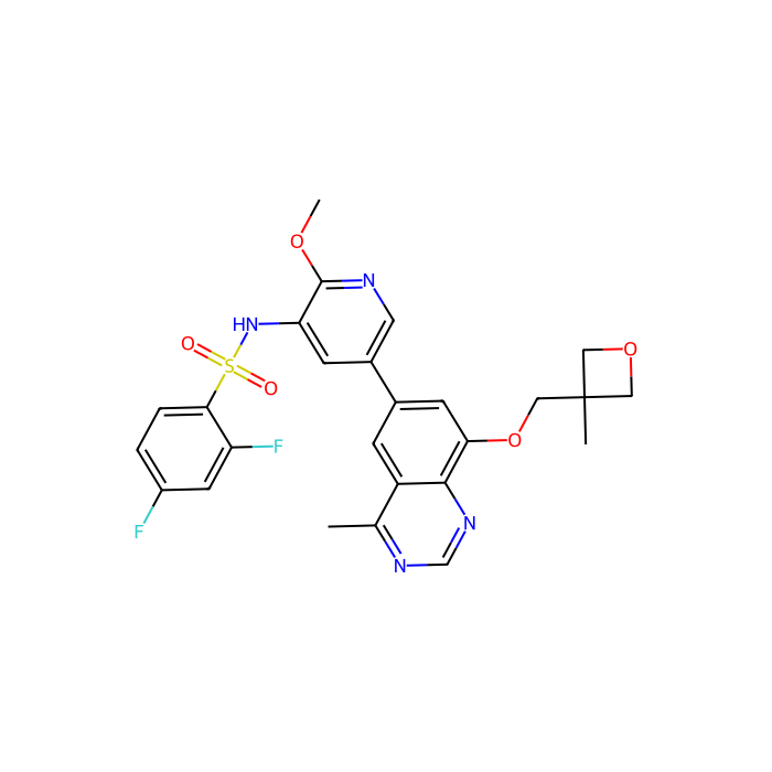 2,4-difluoro-N-[2-methoxy-5-[4-methyl-8-[(3-methyloxetan-3-yl)methoxy]quinazolin-6-yl]pyridin-3-yl]benzenesulfonamide, 磷脂酰肌醇-4;5-二磷酸 3-激酶催化亚基 alpha 抑制剂；磷脂酰肌醇-4;5-二磷酸 3-激酶催化亚基 beta 抑制剂；磷脂酰肌醇-4;5-二磷酸 3-激酶催化亚基 delta 抑制剂；磷脂酰肌醇-4;5-二磷酸 3-激酶催化亚基 gamma 抑制剂