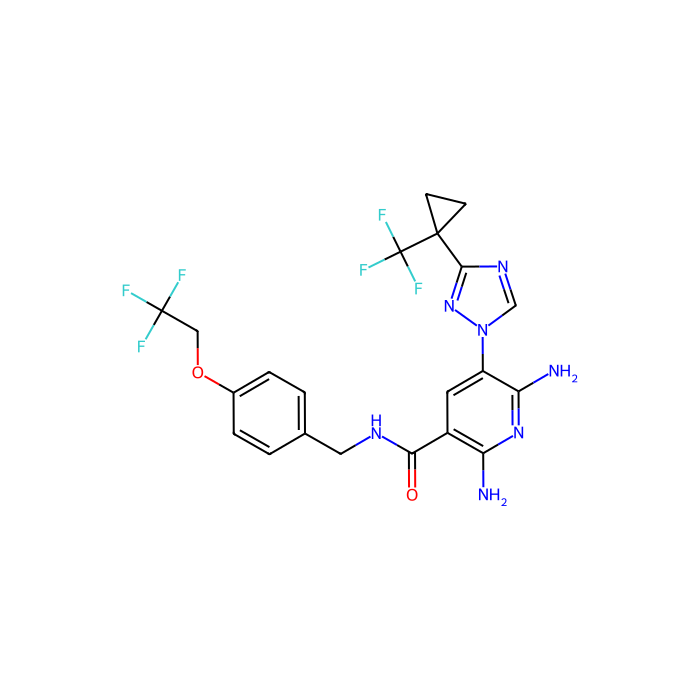 2,6-diamino-N-[[4-(2,2,2-trifluoroethoxy)phenyl]methyl]-5-[3-[1-(trifluoromethyl)cyclopropyl]-1,2,4-triazol-1-yl]pyridine-3-carboxamide