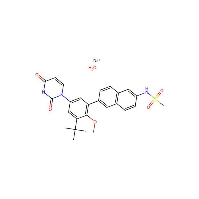 Dasabuvir sodium monohydrate, 丙型肝炎病毒 NS5B RNA 依赖性 RNA 聚合酶抑制剂