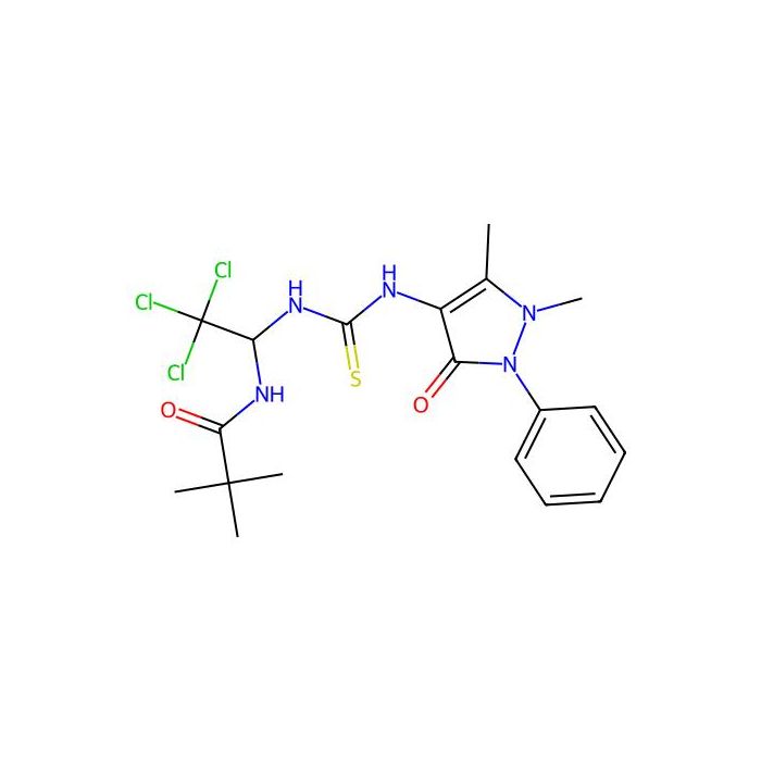2,2-dimethyl-N-[2,2,2-trichloro-1-[(1,5-dimethyl-3-oxo-2-phenylpyrazol-4-yl)carbamothioylamino]ethyl]propanamide