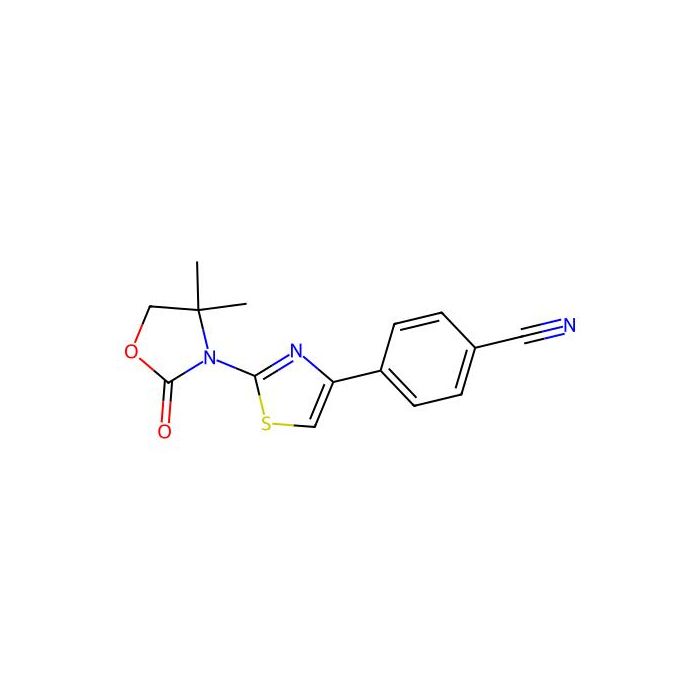 4-[2-(4,4-Dimethyl-2-oxo-1,3-oxazolidin-3-yl)-1,3-thiazol-4-yl]benzonitrile