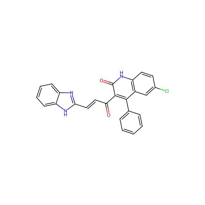 (E)-3-(1H-benzo[d]imidazol-2-yl)-1-(6-chloro-2-hydroxy-4-phenylquinolin-3-yl)prop-2-en-1-one