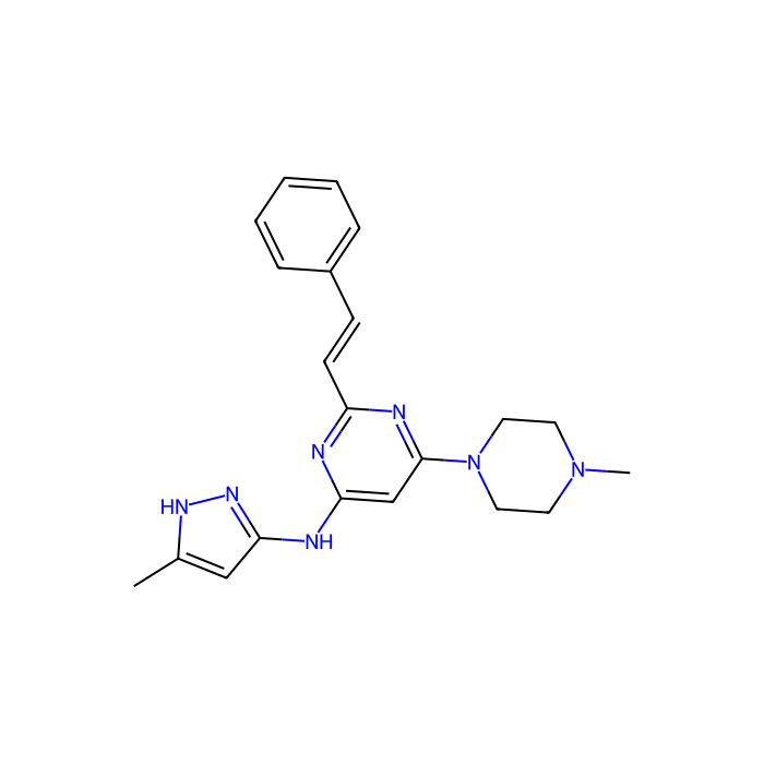 6-(4-methylpiperazin-1-yl)-N-(5-methyl-1H-pyrazol-3-yl)-2-[(E)-2-phenylethenyl]pyrimidin-4-amine, 巨噬细胞集落刺激因子受体抑制剂