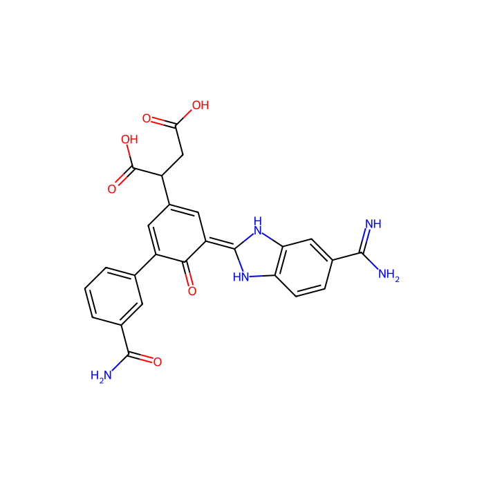 2-[(3E)-3-(5-carbamimidoyl-1,3-dihydrobenzimidazol-2-ylidene)-5-(3-carbamoylphenyl)-4-oxocyclohexa-1,5-dien-1-yl]butanedioic acid, 凝血因子 VII 抑制剂;allikrein B1 抑制剂