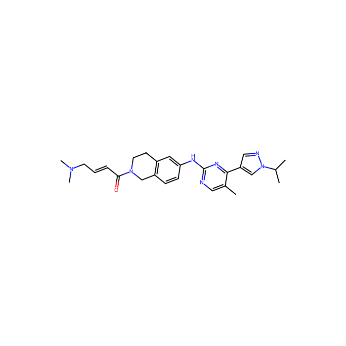 (2E)-4-(dimethylamino)-1-[6-({5-methyl-4-[1-(propan-2-yl)-1H-pyrazol-4-yl]pyrimidin-2-yl}amino)-1,2,3,4-tetrahydroisoquinolin-2-yl]but-2-en-1-one, fms 相关受体酪氨酸激酶 3 的抑制剂；癌胚抗原激酶 1 的抑制剂；癌胚抗原激酶 2 的抑制剂；癌胚抗原激酶 3 的抑制剂；酪氨酸激酶 2 的抑制剂