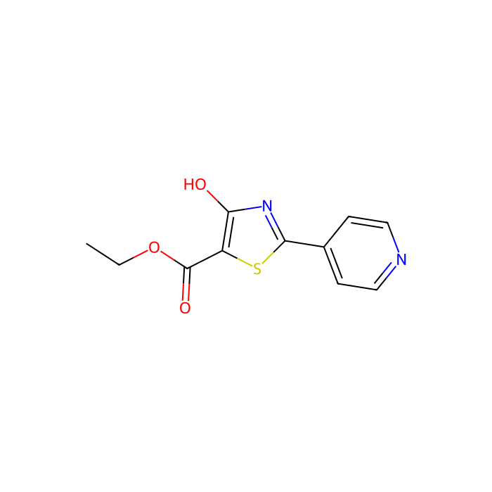 ethyl 4-hydroxy-2-(pyridin-4-yl)-1,3-thiazole-5-carboxylate, 细胞分裂周期 7 抑制剂；细胞周期蛋白依赖性激酶 8 抑制剂；丝裂原活化蛋白激酶激酶 19 抑制剂；TAO 激酶 3 抑制剂