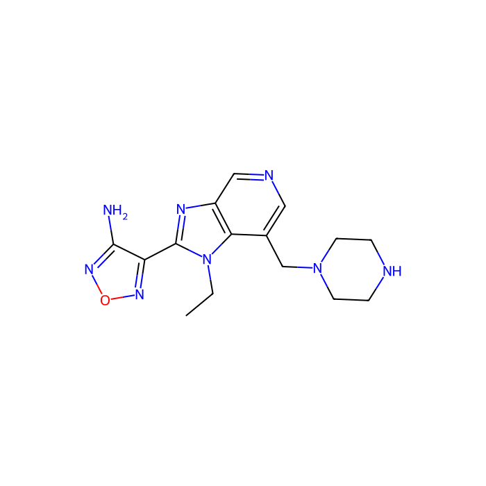 4-[1-ethyl-7-(piperazin-1-ylmethyl)imidazo[4,5-c]pyridin-2-yl]-1,2,5-oxadiazol-3-amine, 核糖体蛋白 S6 激酶 A5 抑制剂