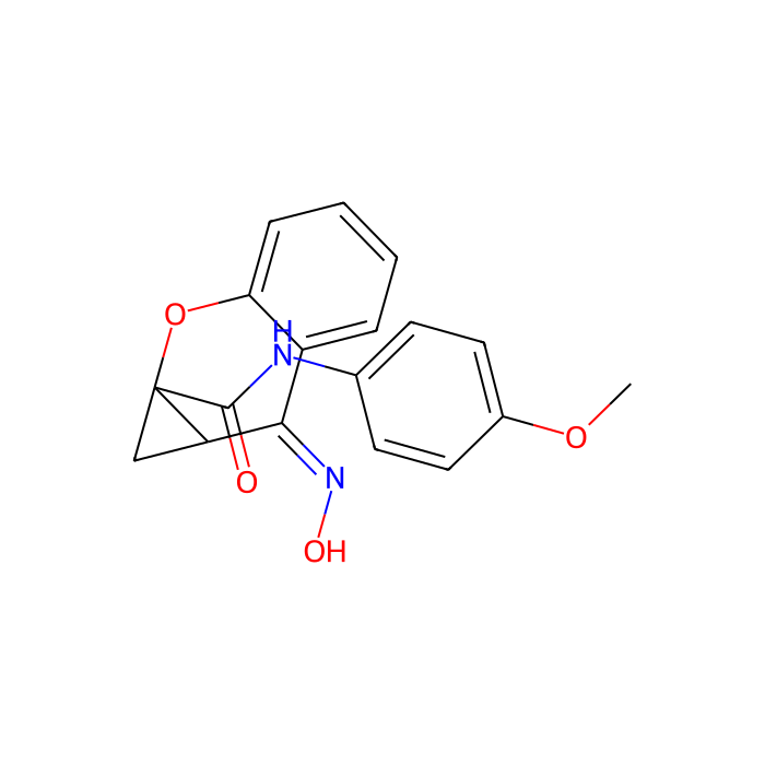 (6E)-6-(hydroxyimino)-N-(4-methoxyphenyl)-2-oxatricyclo[5.4.0.0^{3,5}]undeca-1(11),7,9-triene-3-carboxamide, mGlu 2 受体的异位调节剂;mGlu 3 受体的异位调节剂