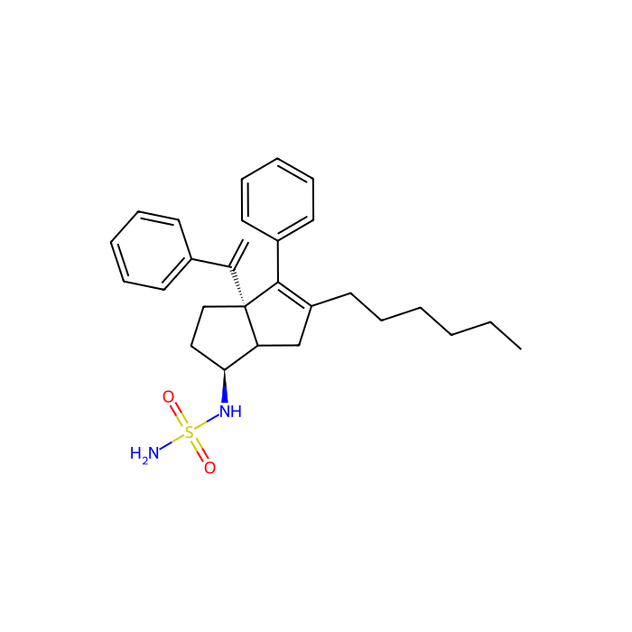Endo 5-Hexyl-4-phenyl-3a-(1-phenylvinyl)-1,2,3,3a,6,6a-hexahydropentalen-1-yl sulfamide, 肝脏受体同源物-1 的激动剂