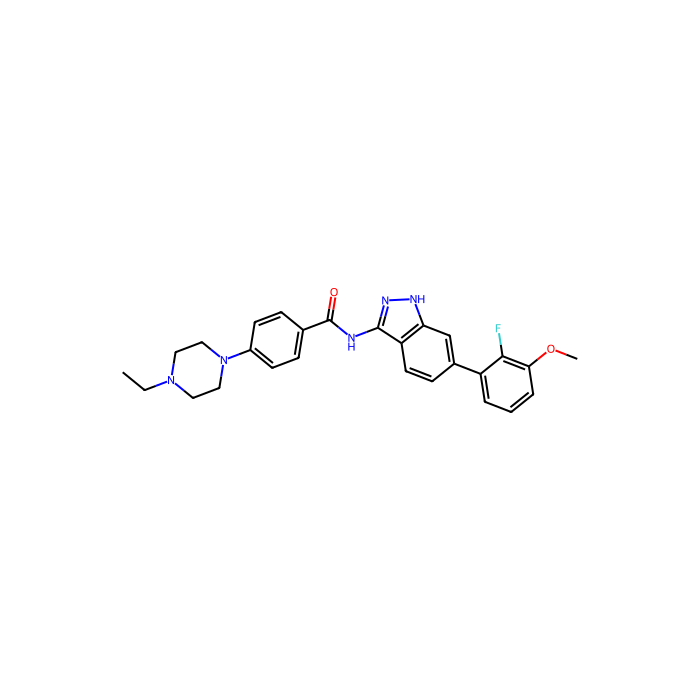 4-(4-ethylpiperazin-1-yl)-N-[6-(2-fluoro-3-methoxyphenyl)-1H-indazol-3-yl]benzamide, 成纤维细胞生长因子受体 1 抑制剂