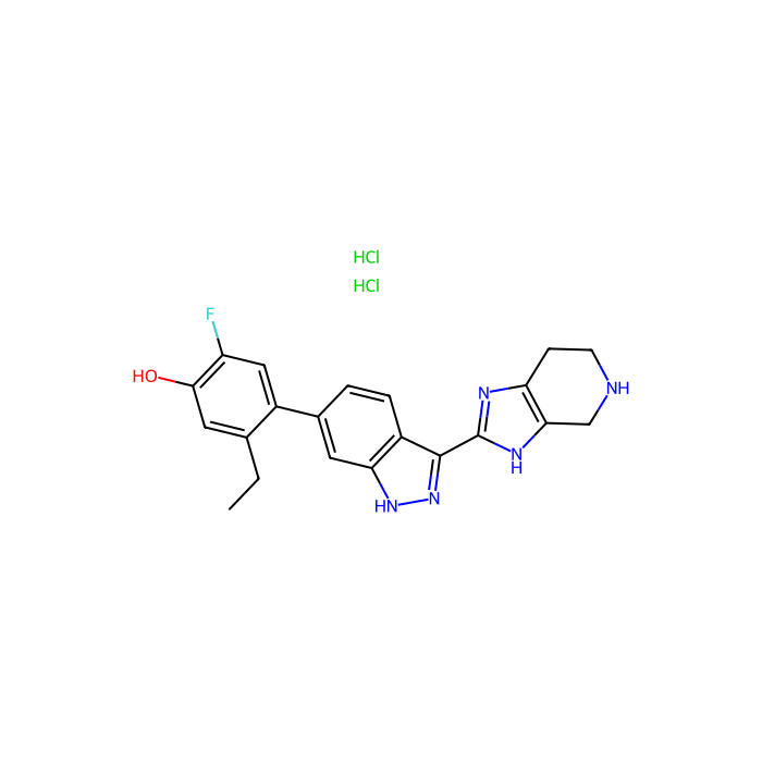 5-ethyl-2-fluoro-4-[3-(4,5,6,7-tetrahydro-3H-imidazo[4,5-c]pyridin-2-yl)-1H-indazol-6-yl]phenol;dihydrochloride