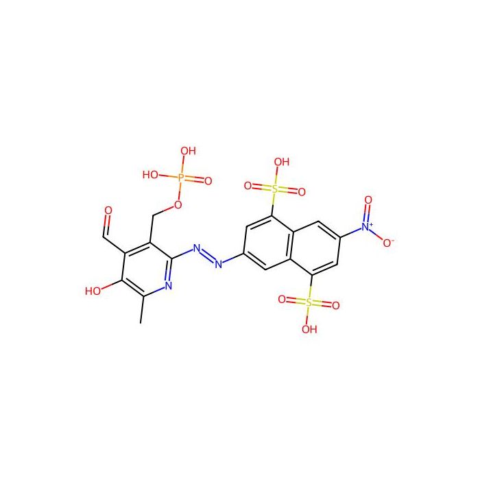 3-[(E)-{4-Formyl-5-Hydroxy-6-Methyl-3-[(Phosphonooxy)methyl]pyridin-2-Yl}diazenyl]-7-Nitronaphthalene-1,5-Disulfonic Acid