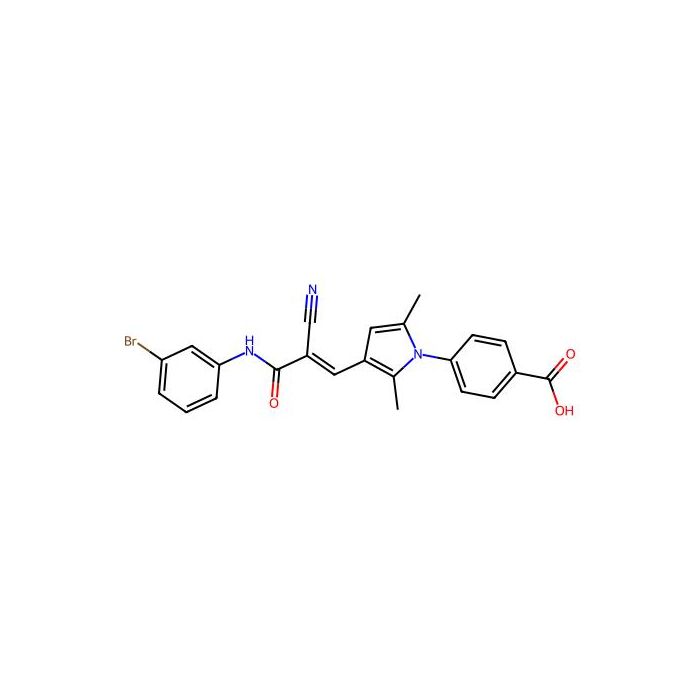 4-[3-[(E)-3-(3-bromoanilino)-2-cyano-3-oxoprop-1-enyl]-2,5-dimethylpyrrol-1-yl]benzoic acid