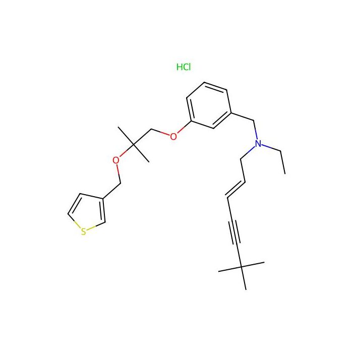 (E)-N-ethyl-6,6-dimethyl-N-[[3-[2-methyl-2-(thiophen-3-ylmethoxy)propoxy]phenyl]methyl]hept-2-en-4-yn-1-amine;hydrochloride