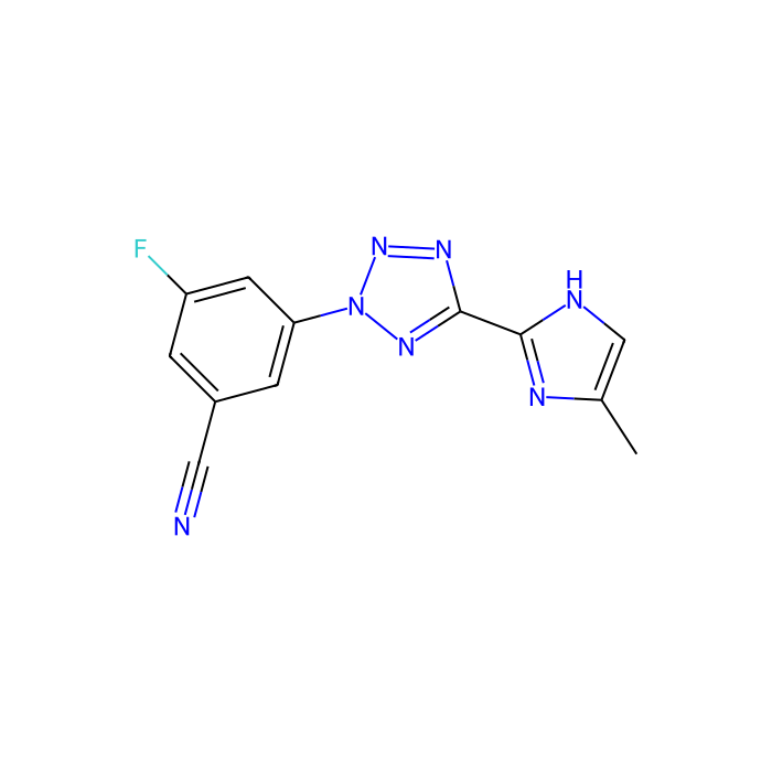 3-fluoro-5-[5-(4-methyl-1H-imidazol-2-yl)-2H-1,2,3,4-tetrazol-2-yl]benzonitrile, mGlu 5 受体的异构调节剂