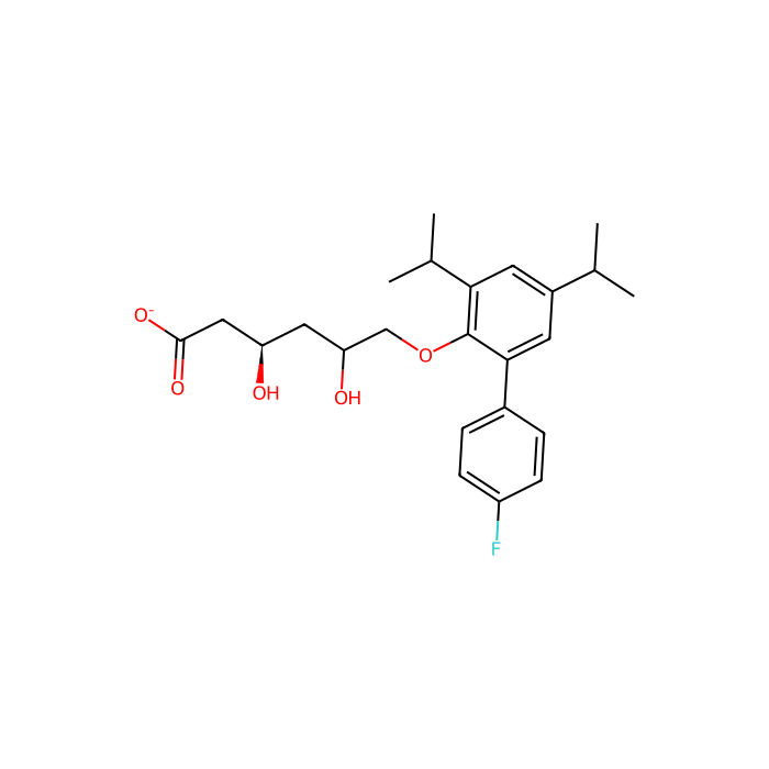 (3R)-6-[2-(4-fluorophenyl)-4,6-bis(propan-2-yl)phenoxy]-3,5-dihydroxyhexanoate, 羟甲基戊二酰-CoA 还原酶抑制剂