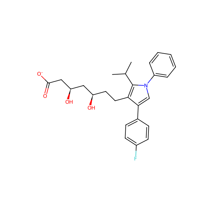 (3R,5R)-7-[4-(4-fluorophenyl)-1-phenyl-2-(propan-2-yl)-1H-pyrrol-3-yl]-3,5-dihydroxyheptanoate, 羟甲基戊二酰-CoA 还原酶抑制剂