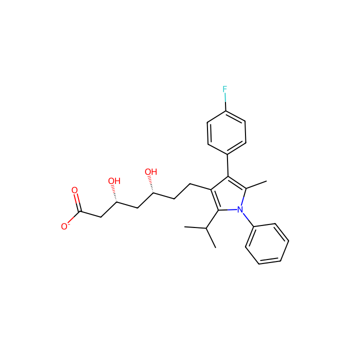 (3R,5R)-7-[4-(4-fluorophenyl)-5-methyl-1-phenyl-2-(propan-2-yl)-1H-pyrrol-3-yl]-3,5-dihydroxyheptanoate, 羟甲基戊二酰-CoA 还原酶抑制剂