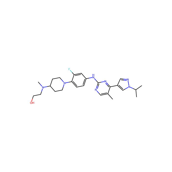 2-((1-(2-Fluoro-4-((4-(1-isopropyl-1H-pyrazol-4-yl)-5-methylpyrimidin-2-yl)amino)phenyl)piperidin-4-yl)(methyl)amino)ethan-1-ol, 癌胚抗原相关受体酪氨酸激酶 3 抑制剂；癌胚抗原激酶 1 抑制剂；癌胚抗原激酶 2 抑制剂；癌胚抗原激酶 3 抑制剂