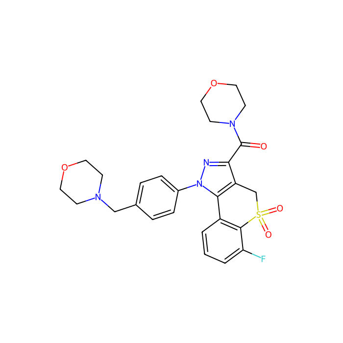 [6-fluoro-1-[4-(morpholin-4-ylmethyl)phenyl]-5,5-dioxo-4H-thiochromeno[4,3-c]pyrazol-3-yl]-morpholin-4-ylmethanone, 磷脂酰肌醇-4;5-二磷酸 3-激酶催化亚基 delta 的异构调节剂