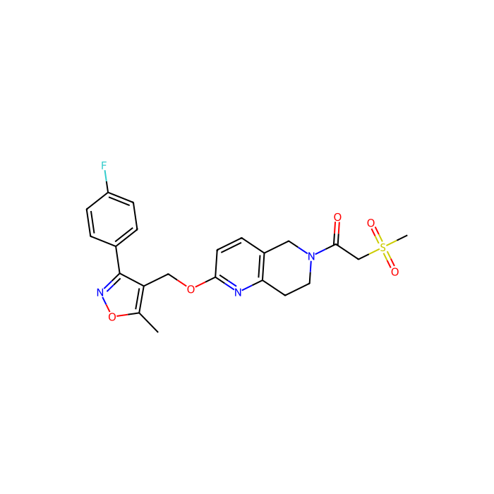 1-[2-[[3-(4-fluorophenyl)-5-methyl-1,2-oxazol-4-yl]methoxy]-7,8-dihydro-5H-1,6-naphthyridin-6-yl]-2-methylsulfonylethanone, GABA A 受体 α5 亚基的异构调节剂