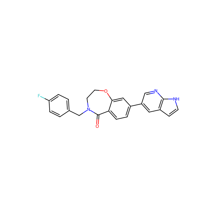 4-(4-Fluorobenzyl)-8-(1H-pyrrolo[2,3-b]pyridin-5-yl)-3,4-dihydrobenzo[f][1,4]oxazepin-5(2H)-one, TRAF2 和 NCK 交互激酶抑制剂